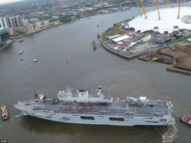 HMS Ocean Arrives in London_AP